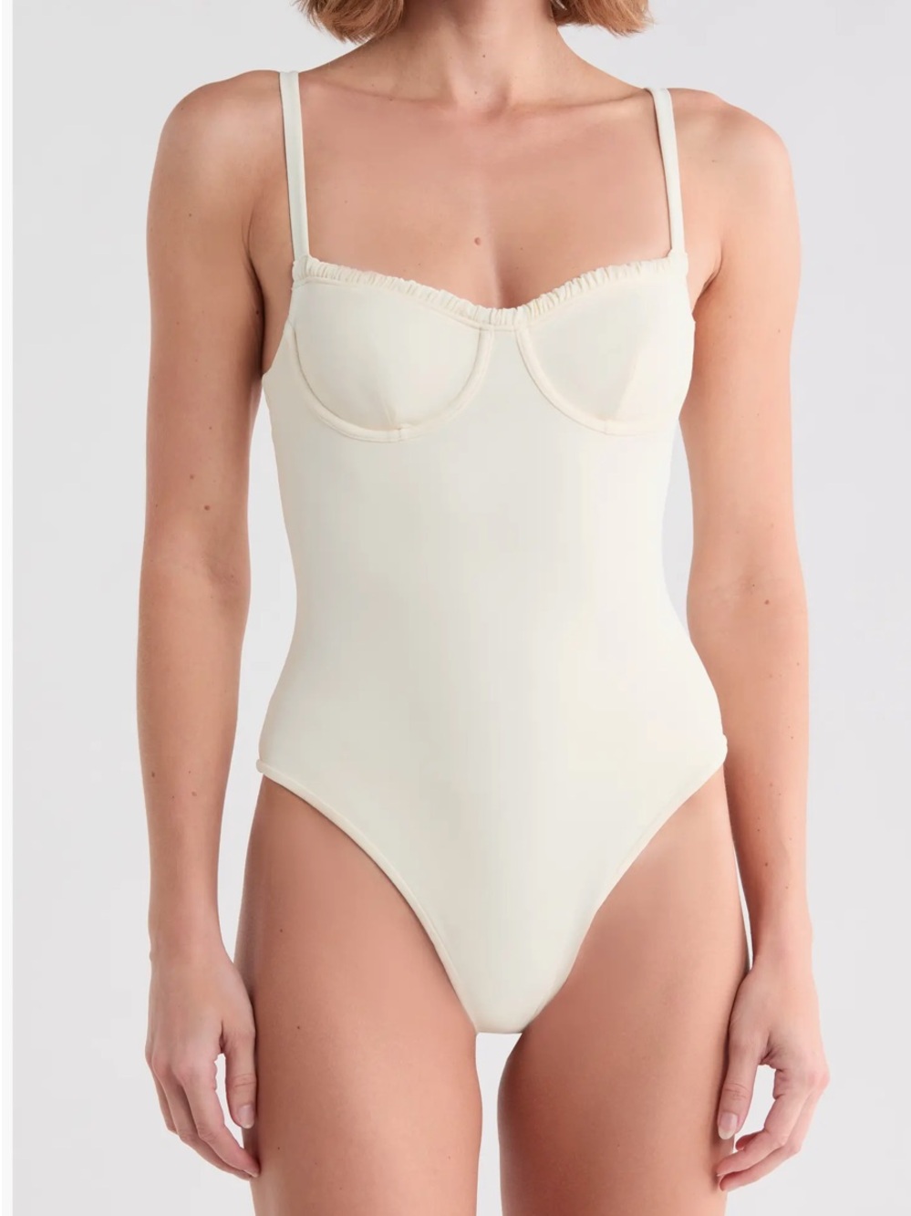 Onia Cream Marilyn Underwire One Piece with Adjustable Straps